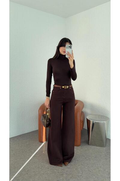 HAZELANNA Bitter Brown Palazzo Jean
