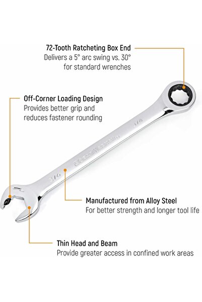 GearWrench 20 Pc. Ratcheting Combination Wrench SAE/Metric - 35720A-02