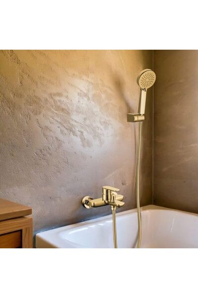 Saudi Ceramics خلاط حمام Art#UG13EG مع طقم دش، نحاس، خرطوم SS304 بطول 1.5 متر...