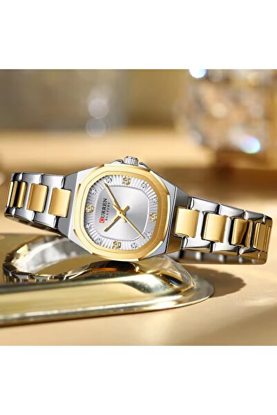Curren 9104 Elegant Women's Watch Waterproof Luminous Stainless Steel Quartz Square Dial