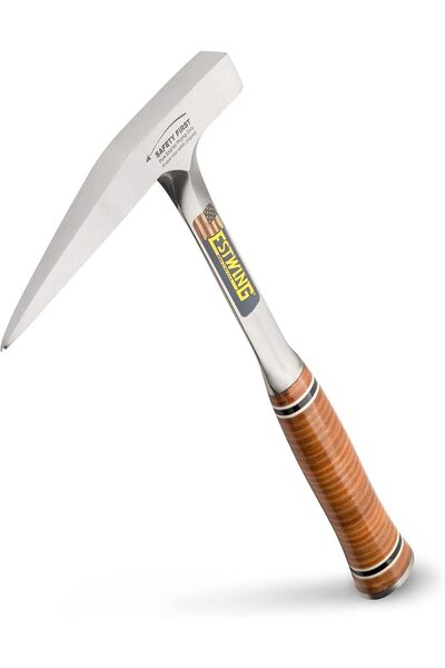 estwing مطرقة جيولوجية بوزن 13 أونصة، ذات وجه مصقول ومقبض من الجلد الطبيعي - ...