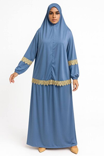 ALDAIYR Double Piece Women's Hijab Embroidered Prayer Dress Anti-Sweat Prayer Clothing