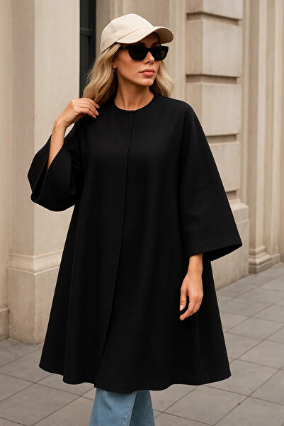 comstar Women's Trend Premium Comfort Long Black Cashmere Poncho