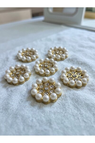 ODDA TASARIM ATÖLYESİ New Christmas Collection Pearl Gold 6-Piece Button Set (2cm)