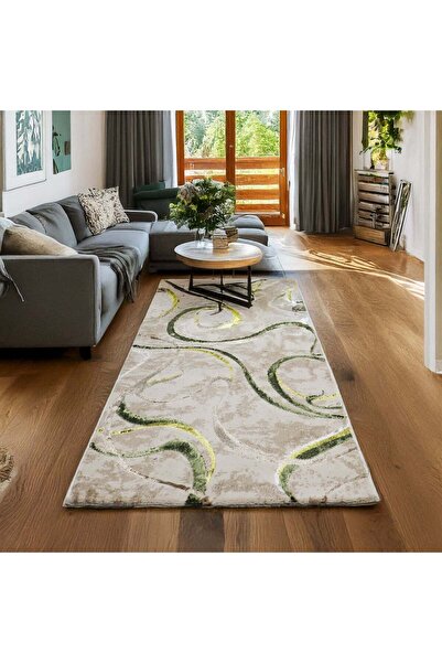 Brava Casa Citrus Flow Carpet, Living Room/Bedroom, Yellow, Green, Cream, Und...