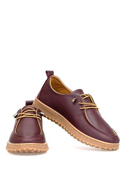 Ayakkabı Fuarı Elit Asscl100 Women's Genuine Leather Casual Shoes Claret Red
