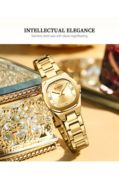 Curren 9104 Elegant Women's Watch Waterproof Luminous Stainless Steel Quartz Square Dial