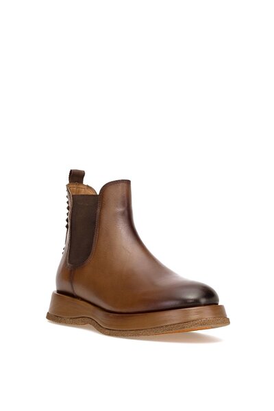 MARCOMEN 152-22327 Men's Genuine Leather Chelsea Boots Brown