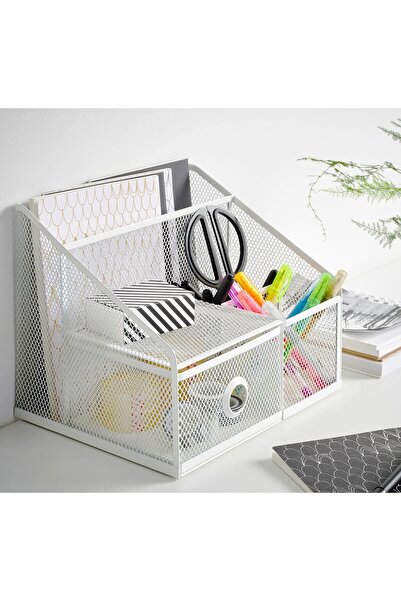 TEZPAZAR Drönjöns Masa Üstü Bölmeli Düzenleyici 25x20x20 Cm Metal Ofis Organi...