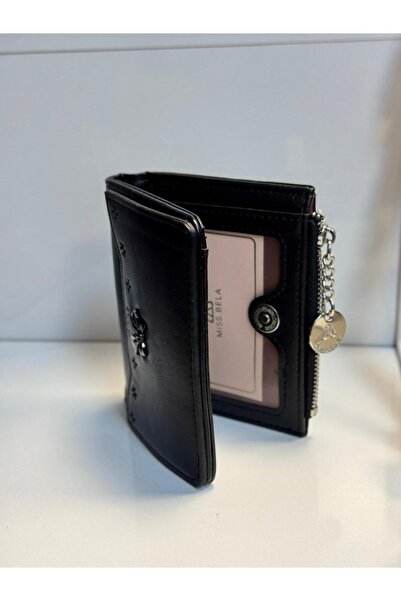 balbagss Women's Leather Scholarship Clip Wallet with Compartment Design