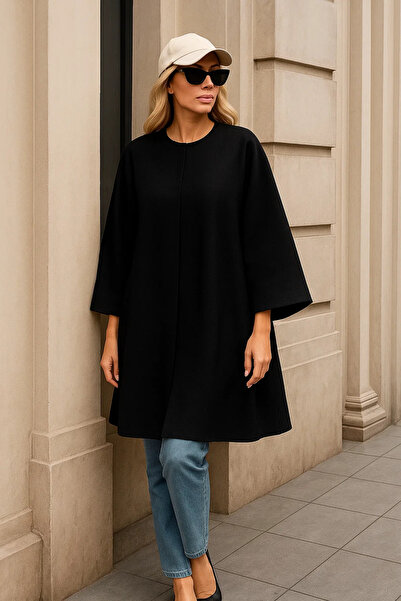comstar Women's Trend Premium Comfort Long Black Cashmere Poncho