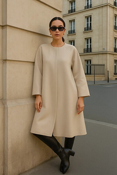 comstar Women's Trend Long Cream Cashmere Coat