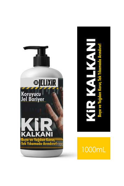 Jelixir Kir Kalkanı 1000ml, Endüstriyel El Koruyucu Jel, Boya ve Yağ Bariyeri