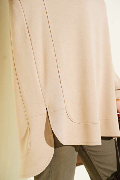 Smy moda Double Face Oval Cut Oversized Tunic