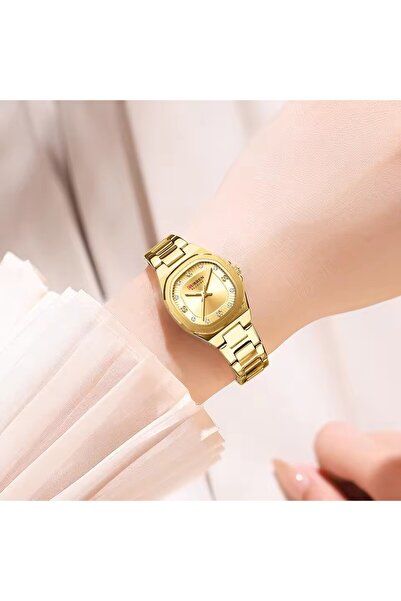 Curren 9104 Elegant Women's Watch Waterproof Luminous Stainless Steel Quartz Square Dial