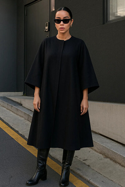 comstar Women's Trend Casual Black Cashmere Poncho