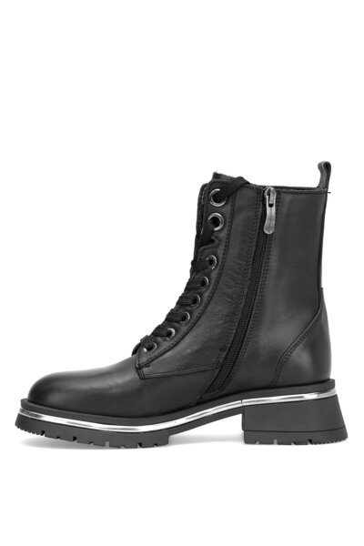 Mammamia D25Kb-4610 Women's Genuine Leather Heeled Boots Black