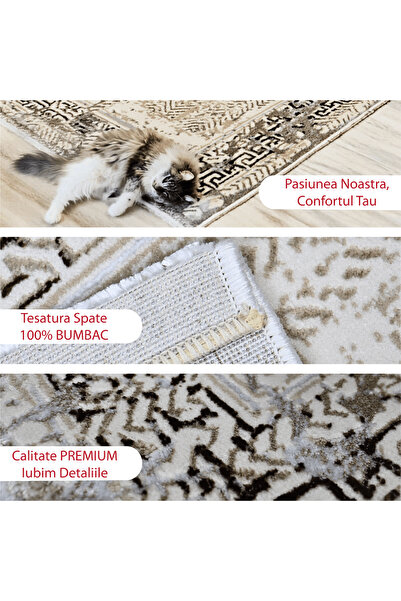 Brava Casa Aegean Sand Carpet, Living Room/Bedroom, Grey, Cream, Beige, Underfloor Heating, Short Pile 8