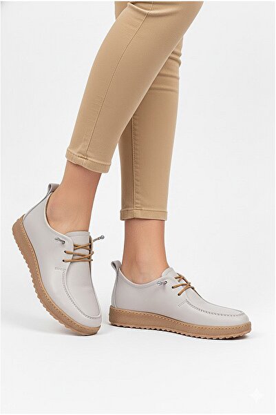 Ayakkabı Fuarı Elit Asscl100 Women's Genuine Leather Casual Shoes Gray