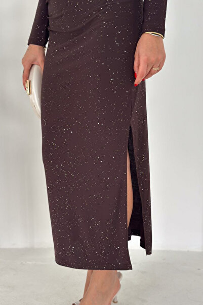 The Robi Γυναικείο μακρυμάνικο φόρεμα με λεπτομέρεια με σχισμή και λάμψη