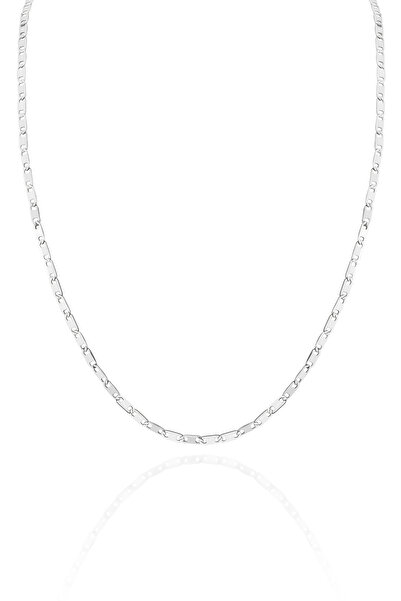 Cosmia Shine Silver Color Thin Figaro Chain Necklace – Unisex