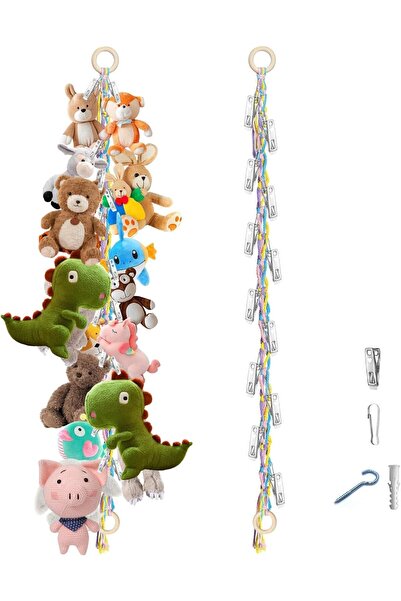 Genericc منظم ألعاب معلق لغرفة الأطفال من وينيفير مع 20 مشبكًا لتخزين الحيوان...