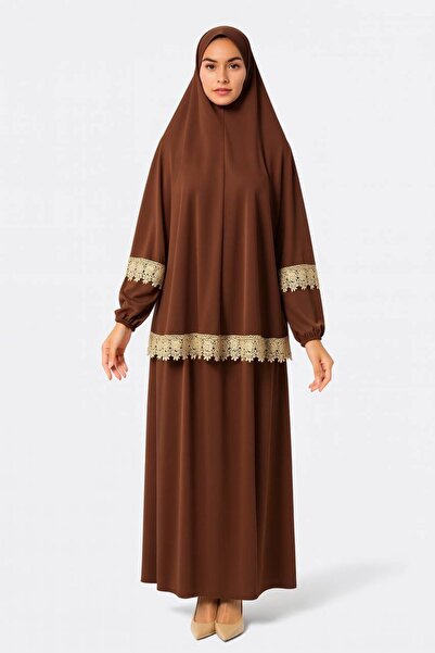 ALDAIYR Double Piece Women's Hijab Embroidered Prayer Dress Anti-Sweat Prayer Clothing