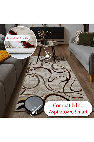 Brava Casa Rubra Elegance Carpet, Living Room/Bedroom, Red with Beige and Cream, Underfloor Heating, Yarn