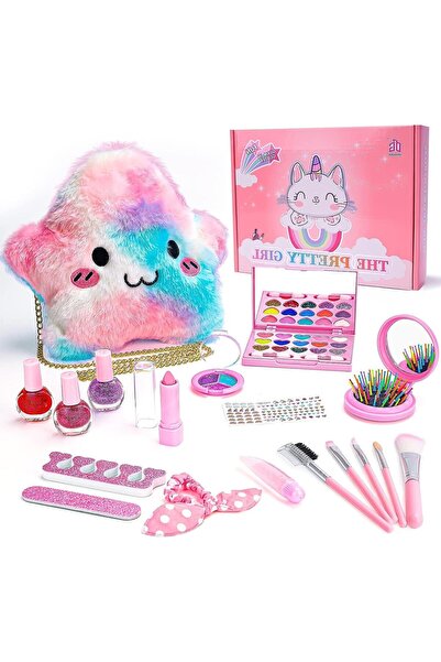 Generic مجموعة مكياج للأطفال - مجموعة مكياج تظاهري من 18 قطعة للبنات (من 4 إل...