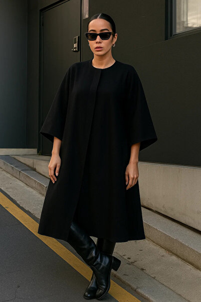 comstar Women's Trend Casual Black Cashmere Poncho