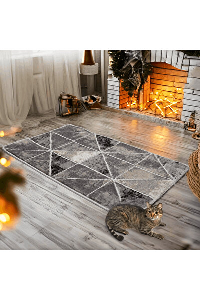 Brava Casa Triangora Essence Carpet, Living/Bedroom, Grey, Cream, Black, Underfloor Heating, Yarn