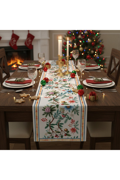 tarzınısec Christmas Themed Digital Printed Runner Cover Christmas 40X140 cm