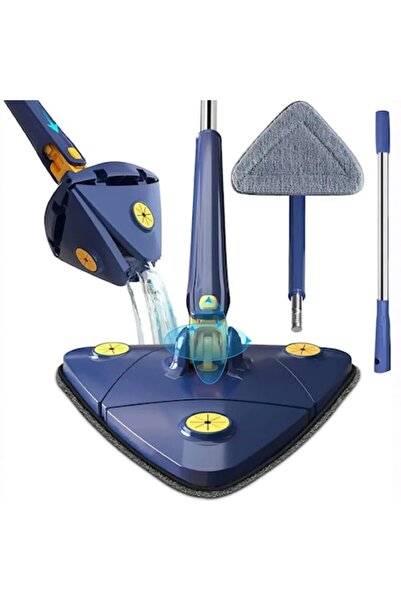 PORKY Shop Triangular Mop with 360° Rotation, Microfiber, Telescopic Handle