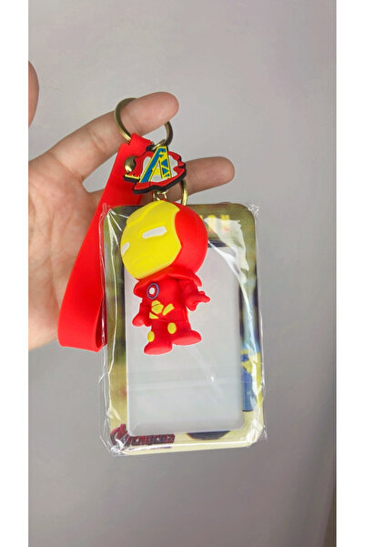 synshop Iron Man Silicone Keychain Card Holder Bag Charm Ornament Workplace Hospital School Gift