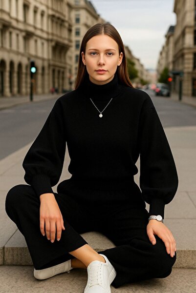 MAY MARA 2-piece fisherman collar knitwear set