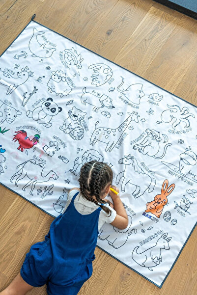 egolika kids Su Geçirmez Tekrar Boyanabilir Makinada Yıkanabilir Boyama Örtüs...