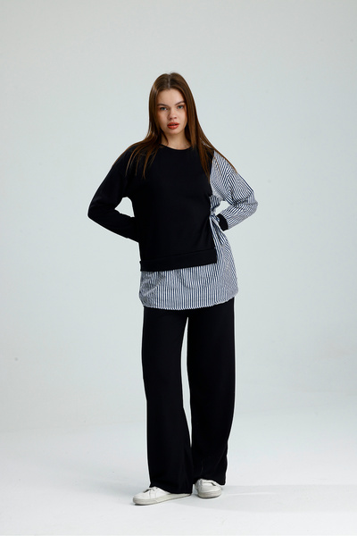 VOICTEC Women's Modal Fabric Soft Touch Shirt Paneled Double Set