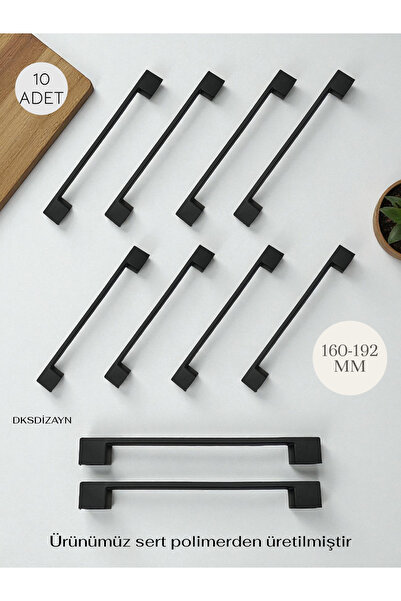 DKSDİZAYN 10 ADET - 160-192 MM Kale Kulp - 1. Sınıf Sert PLASTİK - Mobilya Çe...