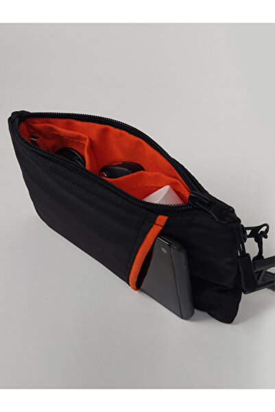 JOYFULL TURTLE Black Joy Kol Bantlı Cüzdan/Çanta - Siyah - Turuncu