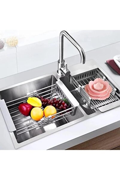 OEM Extensible Multifunctional Stainless Steel Sink Draining Rack — No Installation