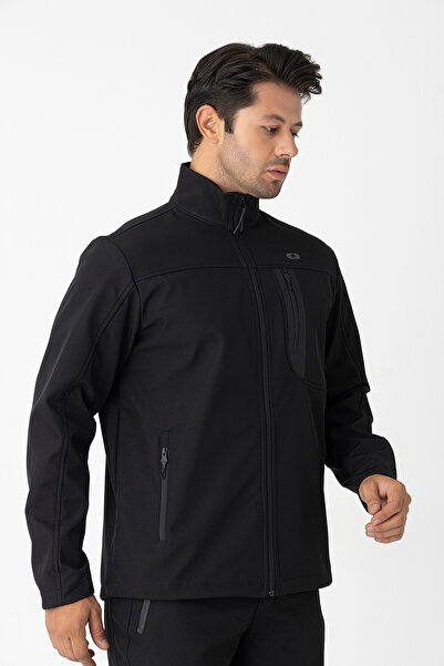 Crozwise Black Men's Waterproof Softshell Outdoor Coat / Jacket - 5039-10