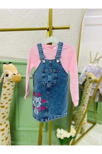 CADKİDS Kedili Kot Salopet