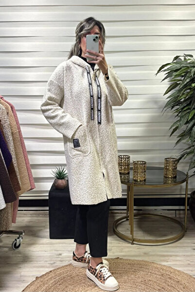 MODANI SEÇ Kapüşonlu Pelüş Teddy Kırçıklı Buklet Hırka – Yumuşak Dokulu, Over...