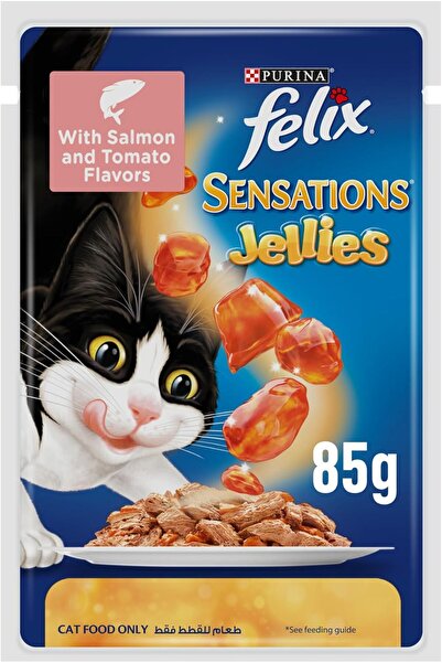 Generic Purina Felix Felix Sensations Jellies Salmon and Tomato Flavors 85g (Pack of 12)