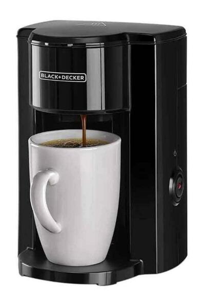 Blackdekor BLACK+DECKER DCM25N-B5 Compact One-Cup Coffee Maker with Ceramic Mug, 125 ml, 350 W, Jet Black