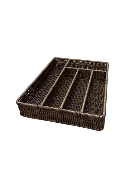 Altabi Rattan Knitted Drawer Cutlery Organizer with 5 Compartments