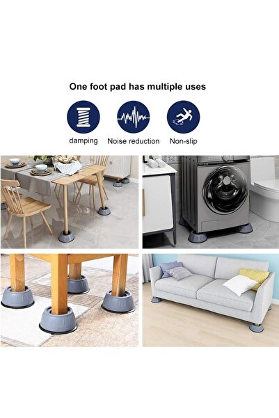 PORKY Shop Set of 4 Anti-Vibration Pads, For Washing Machines and Furniture