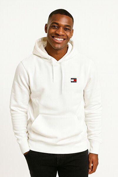 Tommy KAPUŞONLU SWEATSİHRT BEYAZ HOODİE