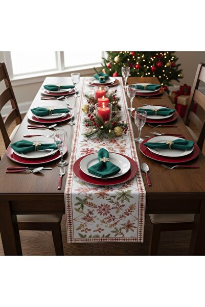 tarzınısec Christmas Themed Digital Printed Runner Cover Christmas 40X140 cm