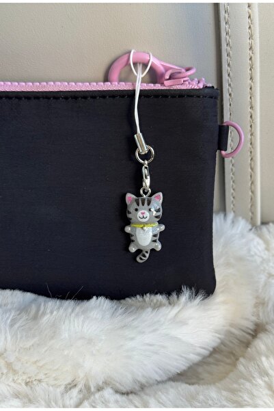 WhimsyWhite Cat Phone Charm, Colorful Phone and Bag Decoration